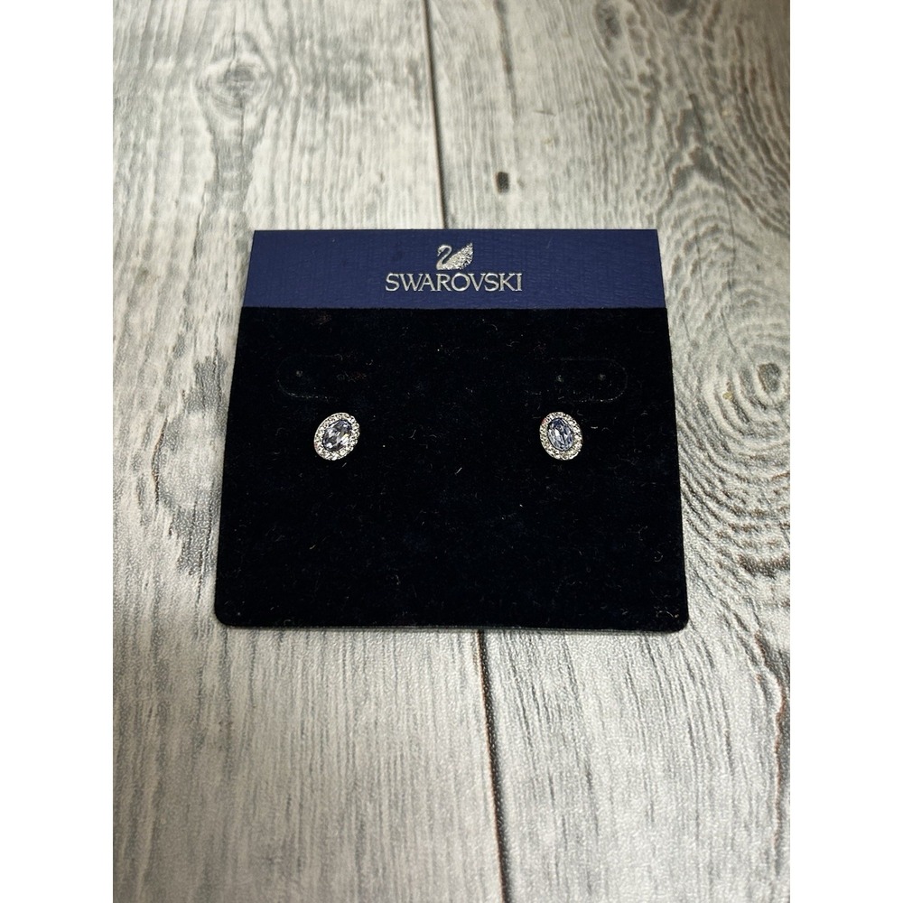 NEW SWAROVSKI Brand Lavender White Crystal Pierced Stud Earrings